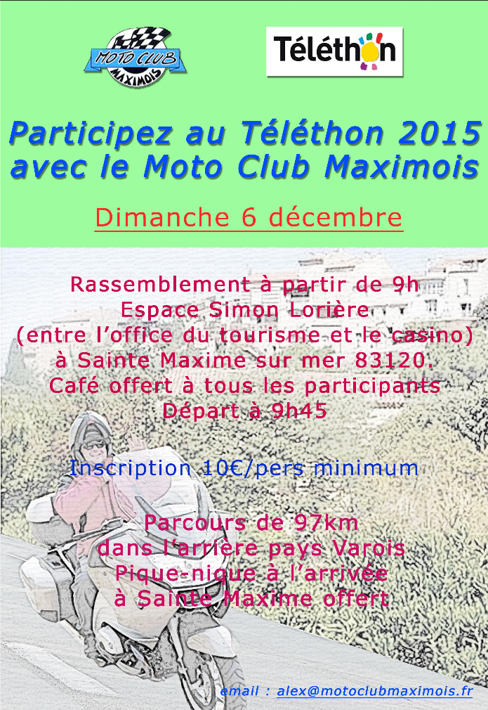 Téléthon 2015 : balade moto à Sainte Maxime-sur-Mer (...)