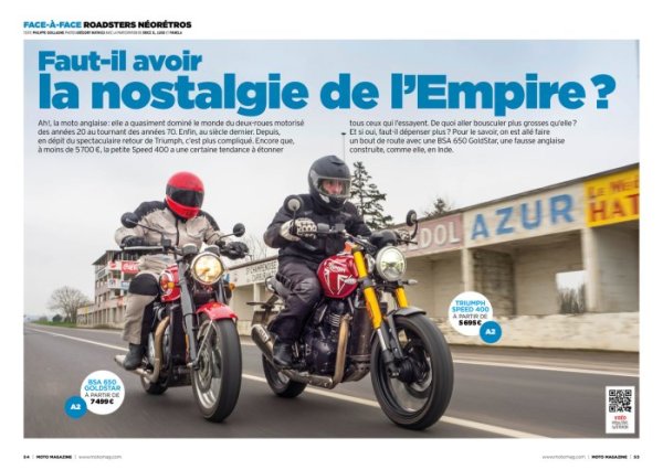 Moto Magazine 408 comparatif BSA Triumph {JPEG}